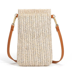Woven Straw Women Crossbody Messenger Bag Rattan Shoulder Pack
