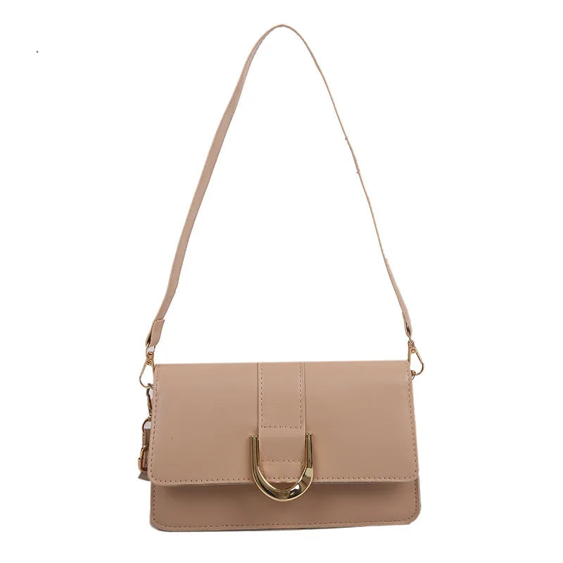 Ladies Shoulder Bag Spring Messenger Bag PU Leather Solid Small Square Bag