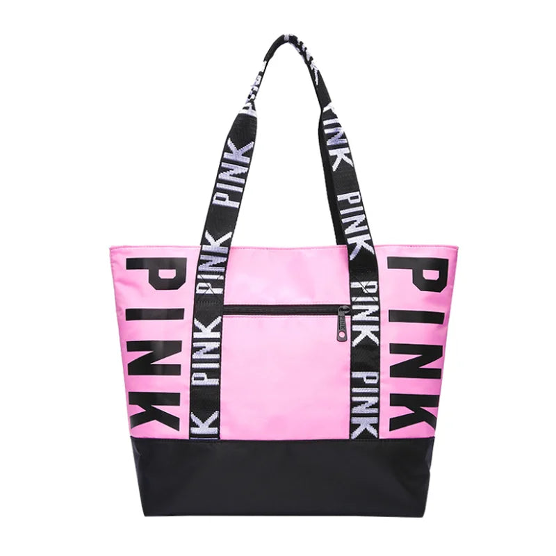 Casual Ladies Nylon Handbag Letter Pattern Shoulder Bag Waterproof