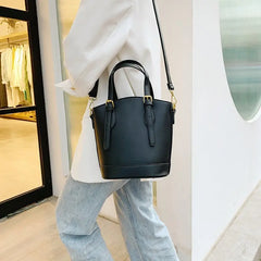 Small PU Leather Women's Bucket Shoulder Bag