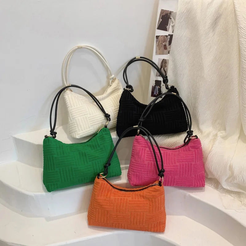 Fashionable Plush Armpit Bag Lightweight Tote Bag