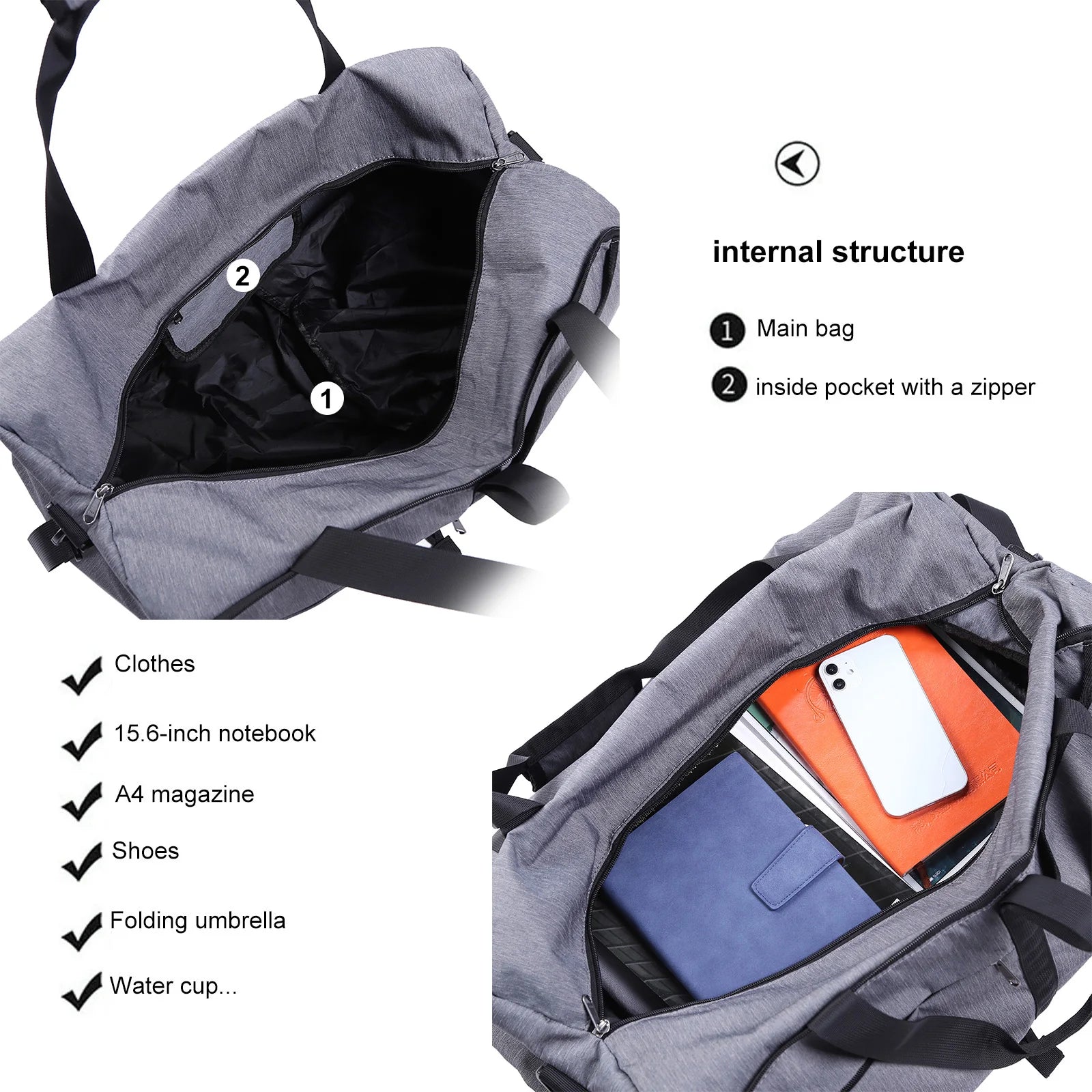 Men Shoulder Bags Large Capacity Waterproof Gym Bag
