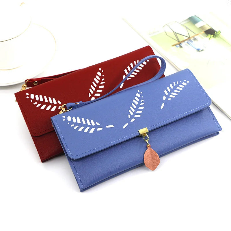 Leaf Handbag Long Purse for Women