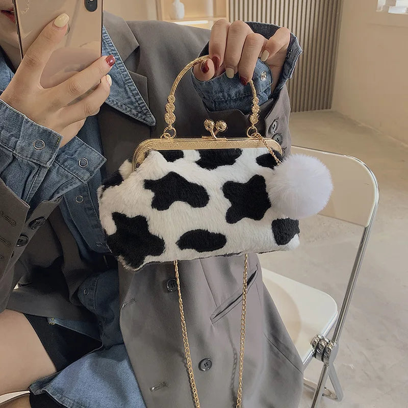 Leopard Cow Pattern Crossbody Bag for Women