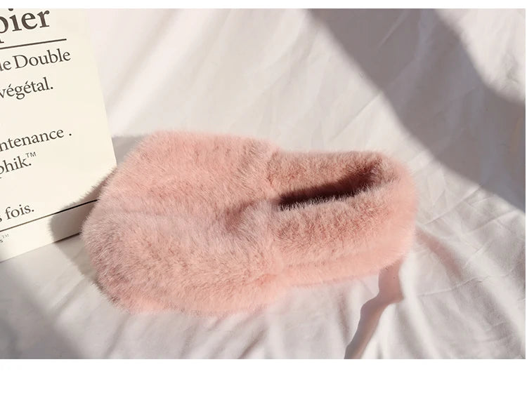 Faux Fur Plush Shoulder Bag Women Square Clutch Purse Handbags