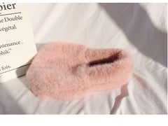 Faux Fur Plush Shoulder Bag Women Square Clutch Purse Handbags