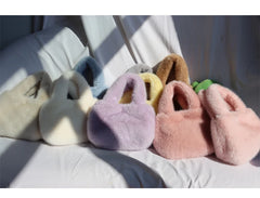 Faux Fur Plush Shoulder Bag Women Square Clutch Purse Handbags