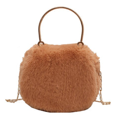 Plush Winter Shoulder Bag Women Chain Messenger Handbag Small