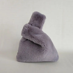 Faux Rabbit Fur Women's Furry Shoulder Bags Clutch Purse Soft Plush Tote