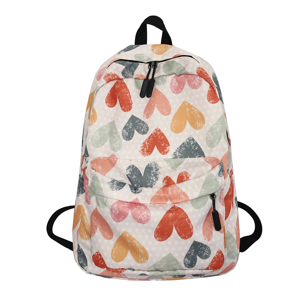 Women's Preppy Style Cartoon Graffiti Backpack