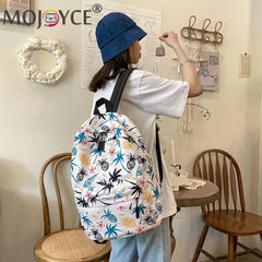 Women's Preppy Style Cartoon Graffiti Backpack