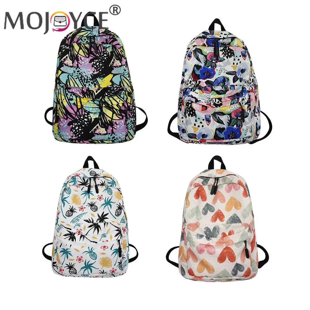 Women's Preppy Style Cartoon Graffiti Backpack