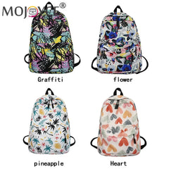 Women's Preppy Style Cartoon Graffiti Backpack
