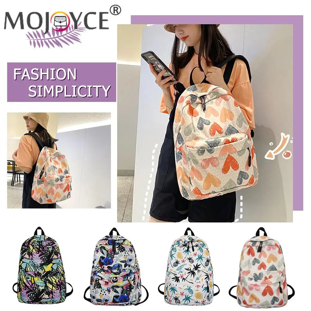 Women's Preppy Style Cartoon Graffiti Backpack