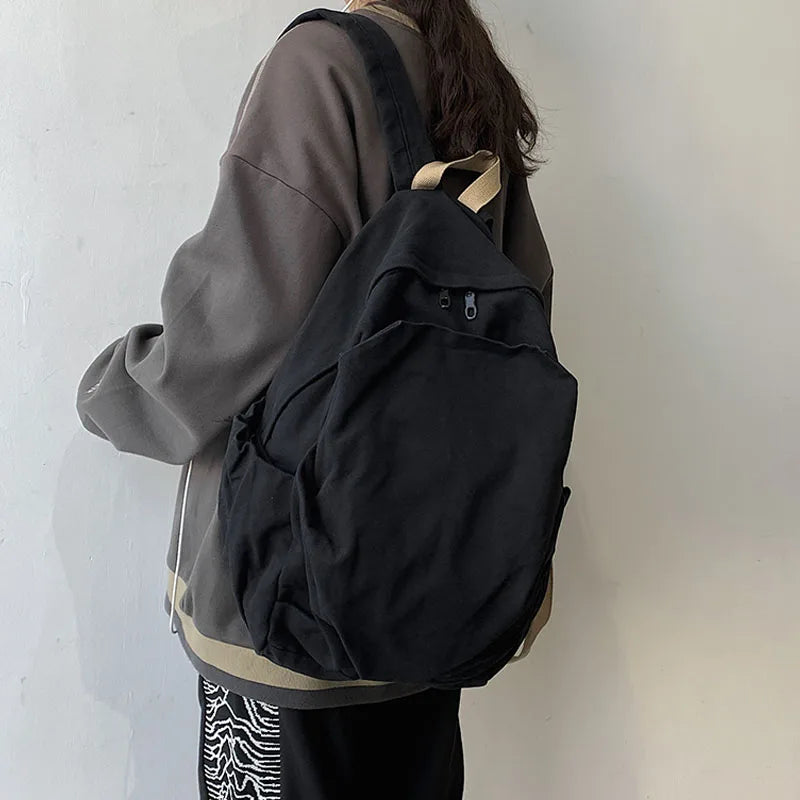 Canvas Teen Girl Backpack School Bags Casual Women's Travel Bag