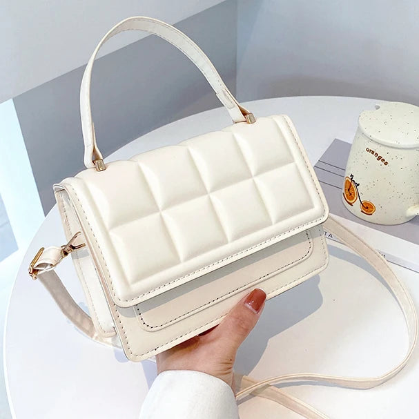 Small Square Shoulder Bag Embossed Crossbody Purse Handbag