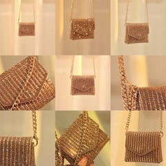 Women's Bling Crossbody Bag Rhinestone Mini Envelop Shoulder Purse