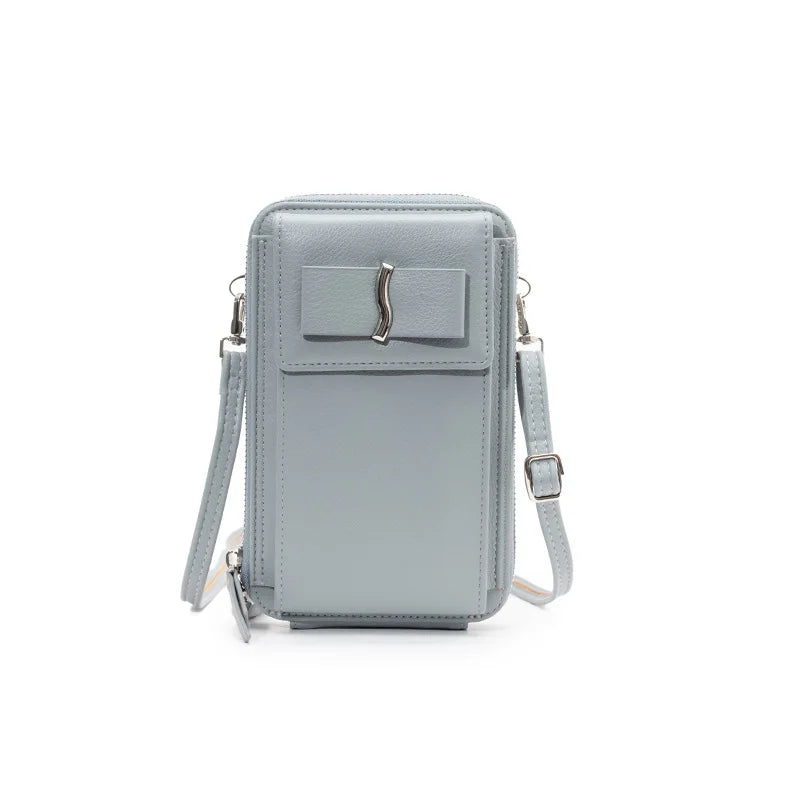 Female Bowknot Large Capacity Messenger Bag Solid Ladies Single Shoulder Purse