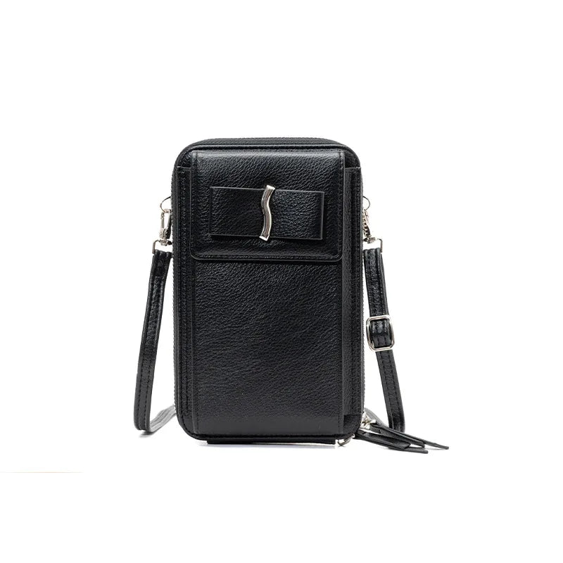 Female Bowknot Large Capacity Messenger Bag Solid Ladies Single Shoulder Purse