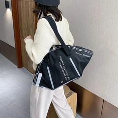Female Canvas Creative Mask Shoulder Bag Casual Totes Handbags For Women