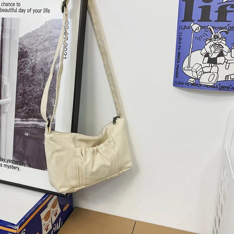 Female Canvas Phone Side Sling Bag 90s Y2k Grunge Crossbody