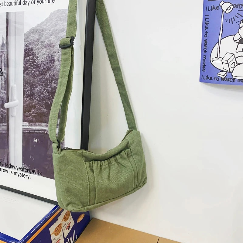 Female Canvas Phone Side Sling Bag 90s Y2k Grunge Crossbody