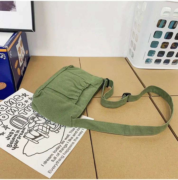 Female Canvas Phone Side Sling Bag 90s Y2k Grunge Crossbody