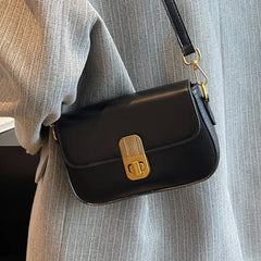 Metal & Leather Shoulder Strap Women's Bag