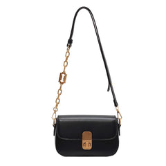 Metal & Leather Shoulder Strap Women's Bag