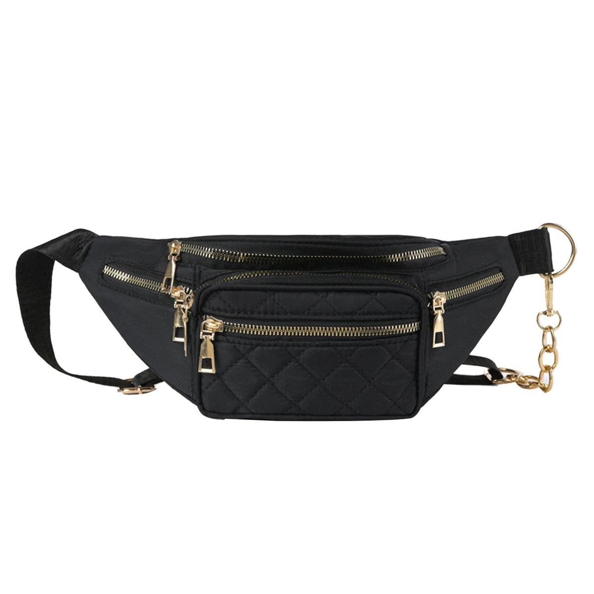 Women's Rhomboid Pattern Chest Bag, White/Black/Gray/Pink