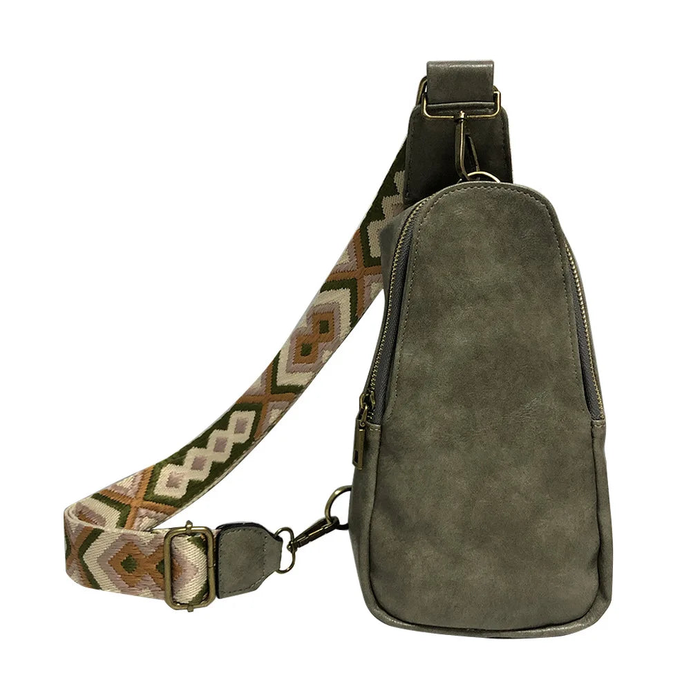 Leopard Print Crossbody Bag Small Solid Chest Bag for Her
