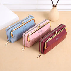 Embossed Crocodile Pattern Messenger Bag Large Capacity Women Wallet