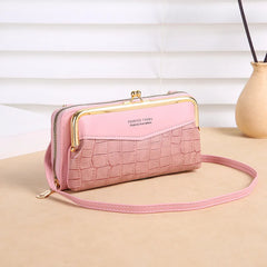 Embossed Crocodile Pattern Messenger Bag Large Capacity Women Wallet