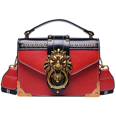 Metal Lion Head Shoulder Purse Mini Messenger Bag