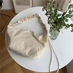 Women's Nylon Shoulder Bag with Zipper