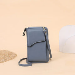 Women's Leather Long Wallet Messenger Purse Single Shoulder Bag