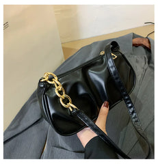 Retro Leather Chain Shoulder Bag Women's Totes