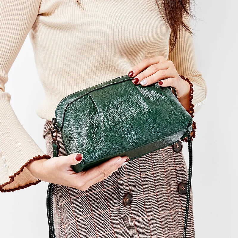 Small Leather Messenger Bag Women Crossbody Mini Shoulder Bag