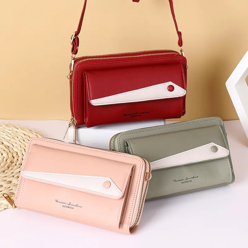Female Mobile Phone Purse Crossbody Bags Women Large Capacity Leather Handbag