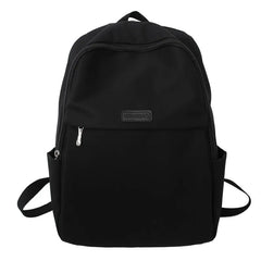Female Nylon Laptop Backpack Shoulder Bag Preppy Style Solid Girls Bookbag