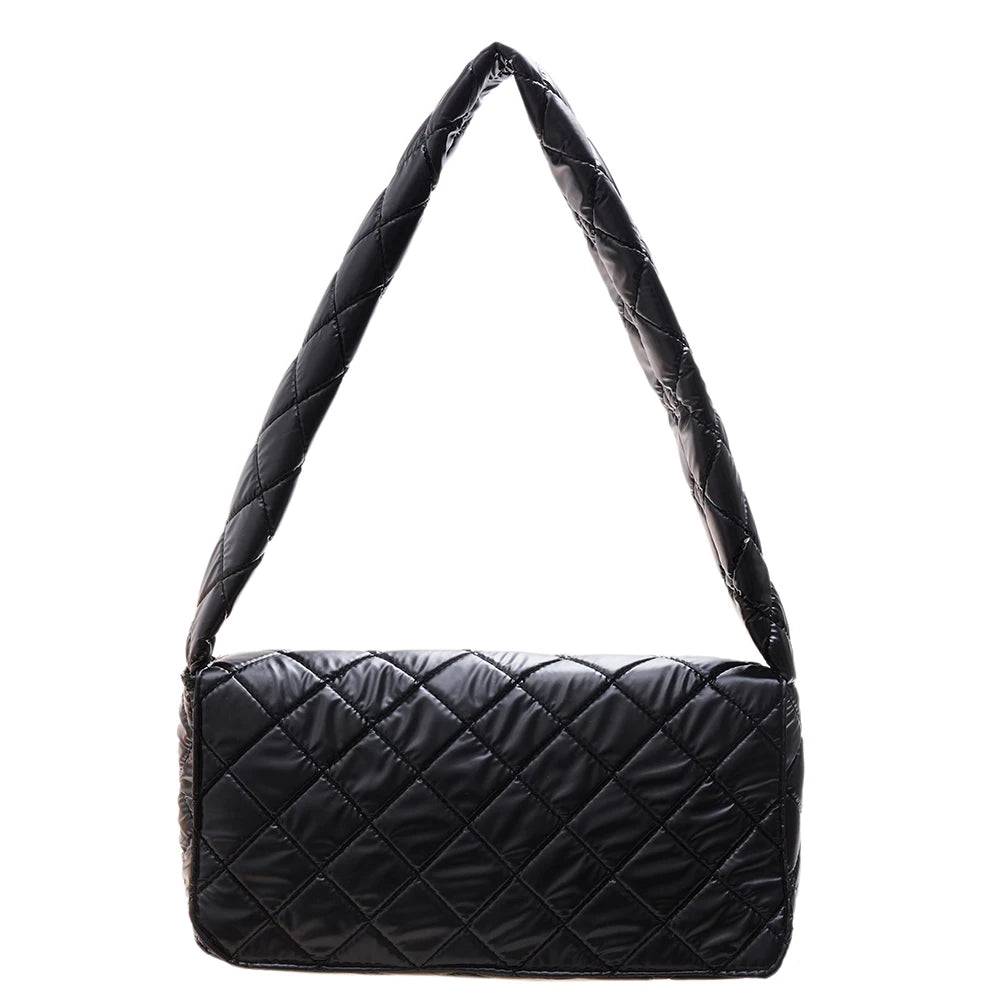 Women's Quilted Cotton Armpit Bag Large Tote Shoulder Bag