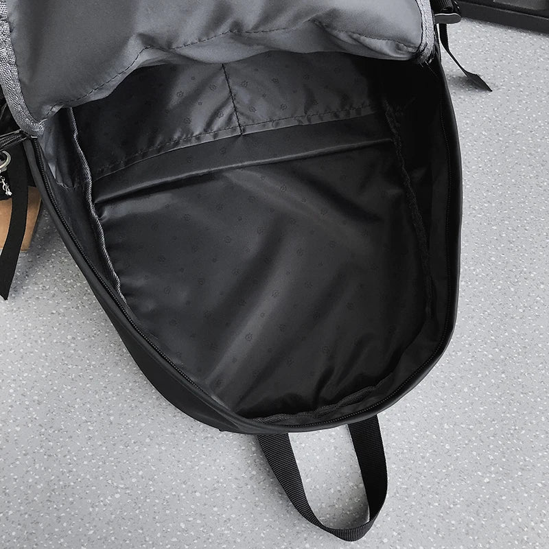Female Student School Backpack Solid Oxford School Bag Unisex Travel