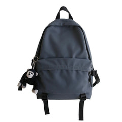Female Student School Backpack Solid Oxford School Bag Unisex Travel