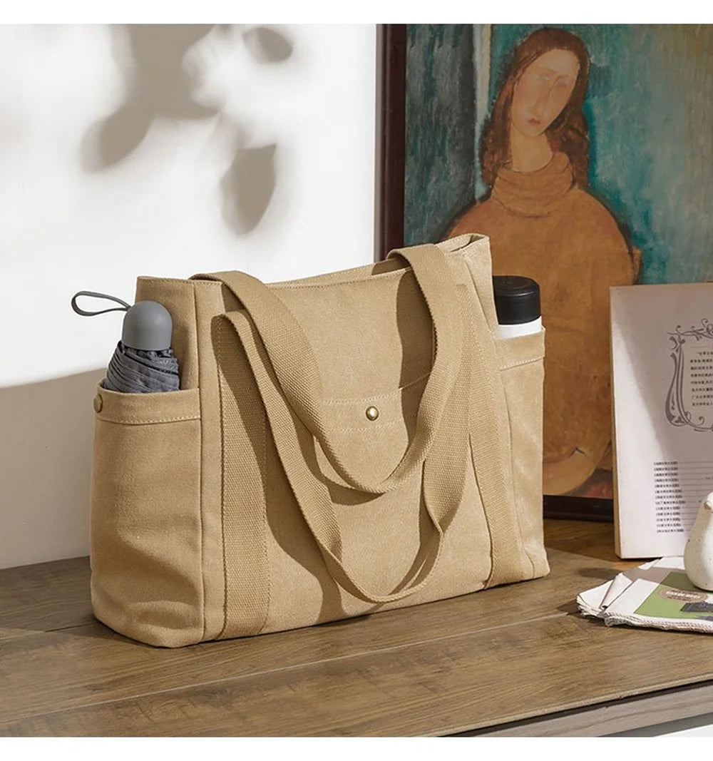 Women's Large Canvas Tote Bag Shoulder Handbag