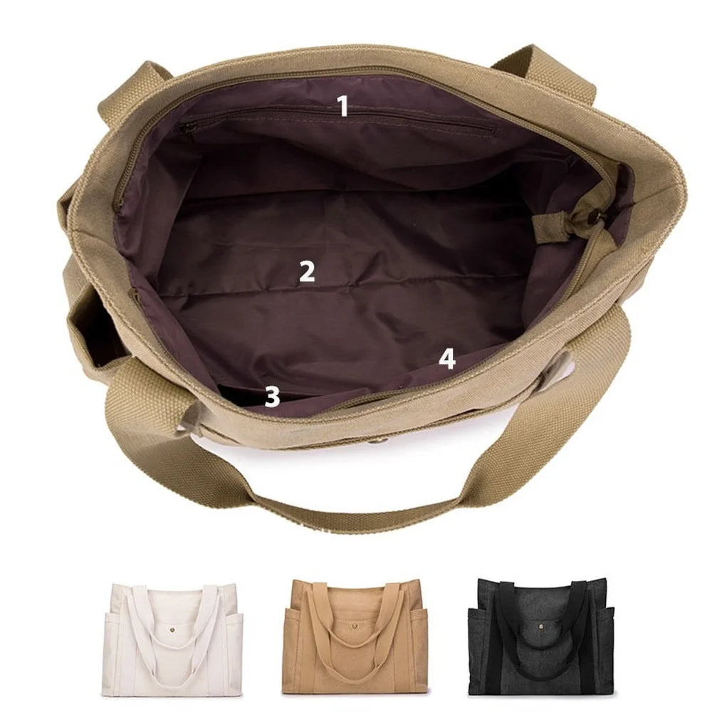 Women's Large Canvas Tote Bag Shoulder Handbag