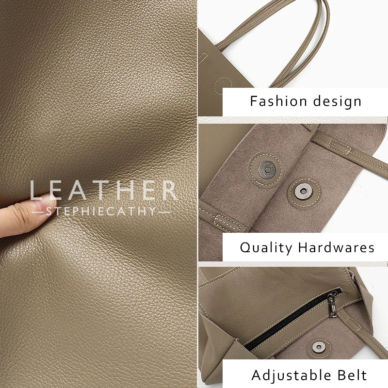 Women's Cowhide Totes Bag Shopping Purse Shoulder Bags