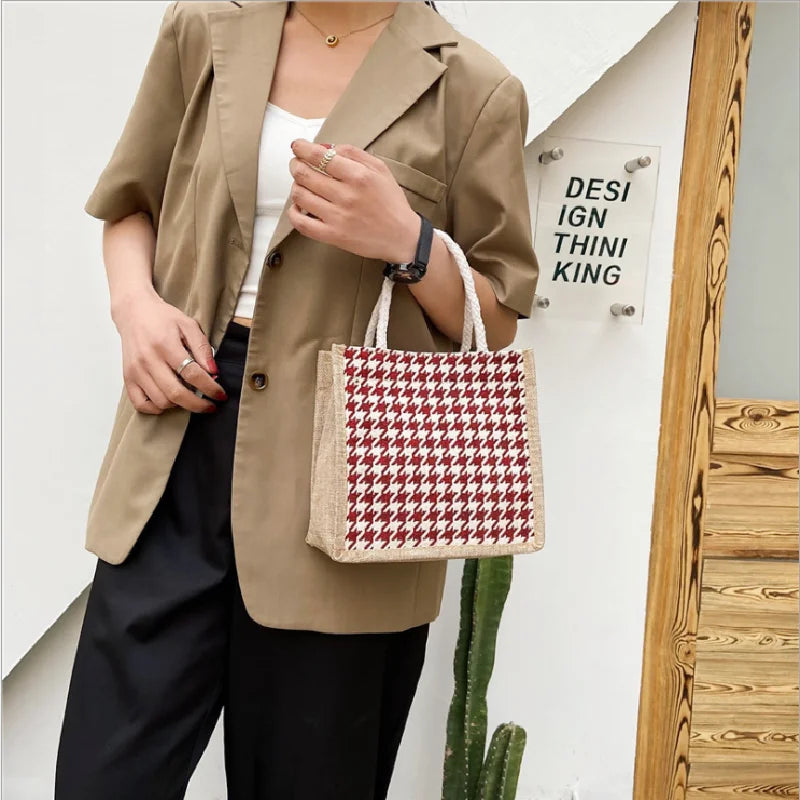 Women's Plaid Tote Bag Large-capacity Handbag