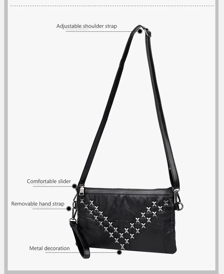 Female Zipper Bag Western Messenger Mini One Shoulder Bag