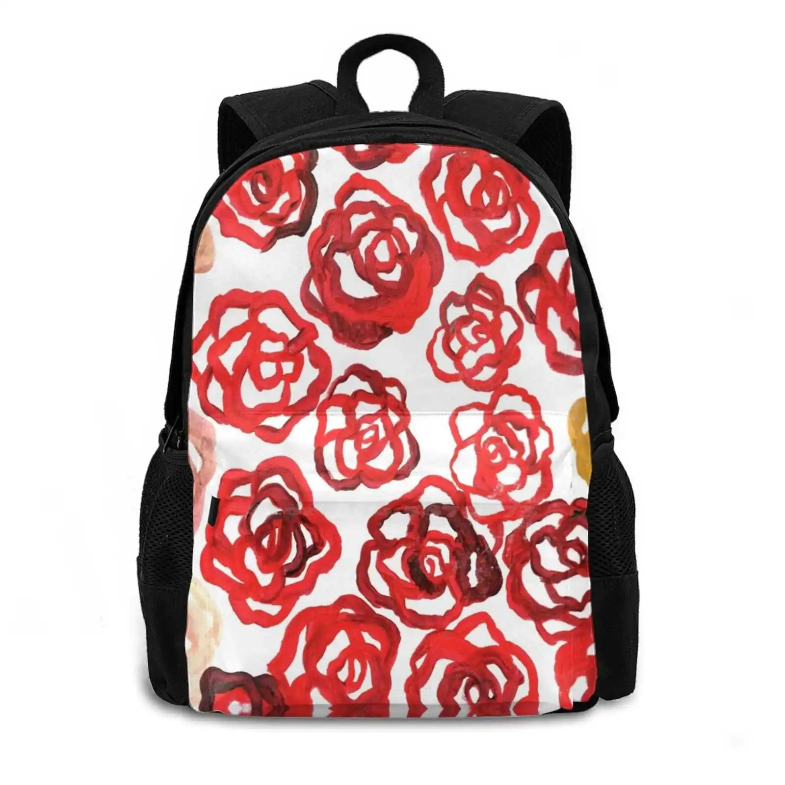 Red Rose Romance Floral Laptop Bagpack