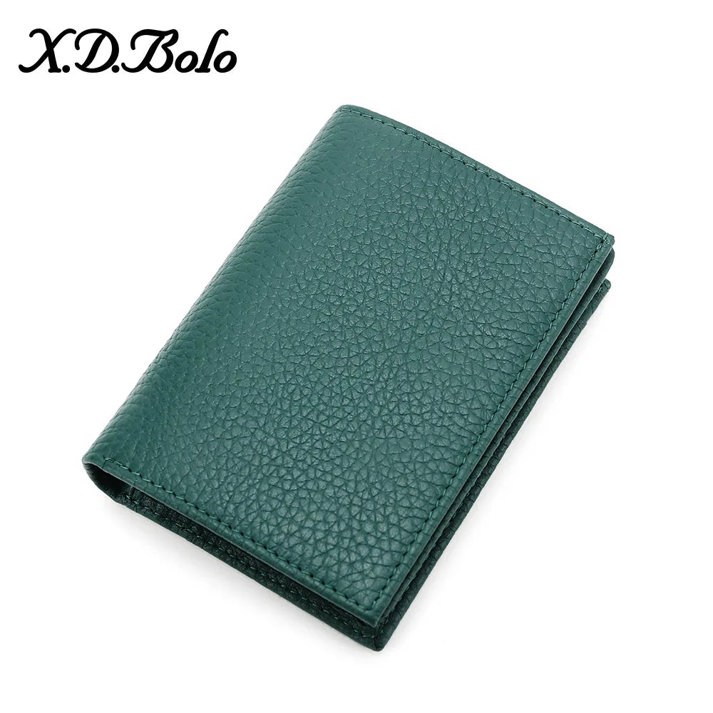 Women's Folded Wallet Purse Genuine Leather